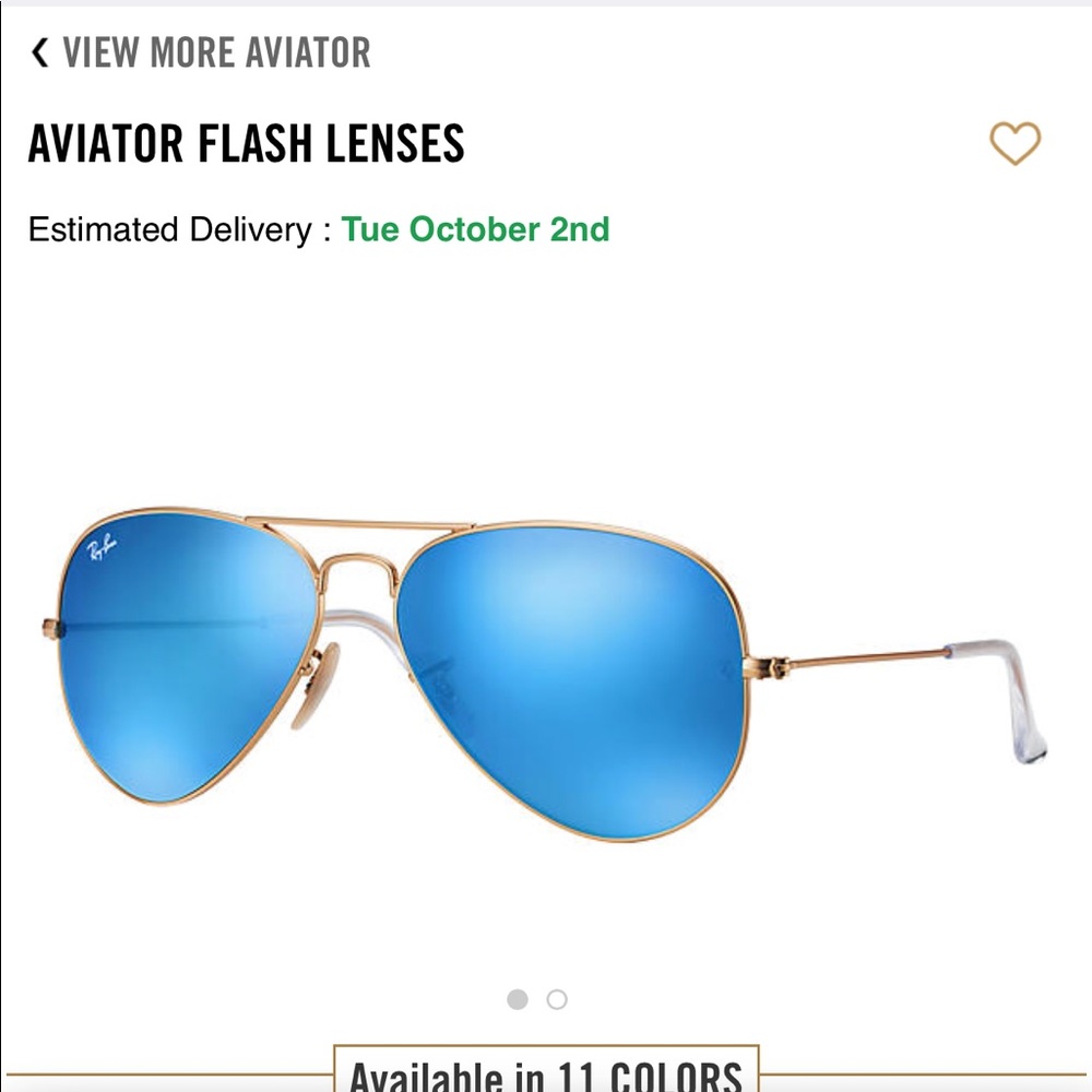 Ray-Ban Flash Lenses Blue Aviator Sunglasses